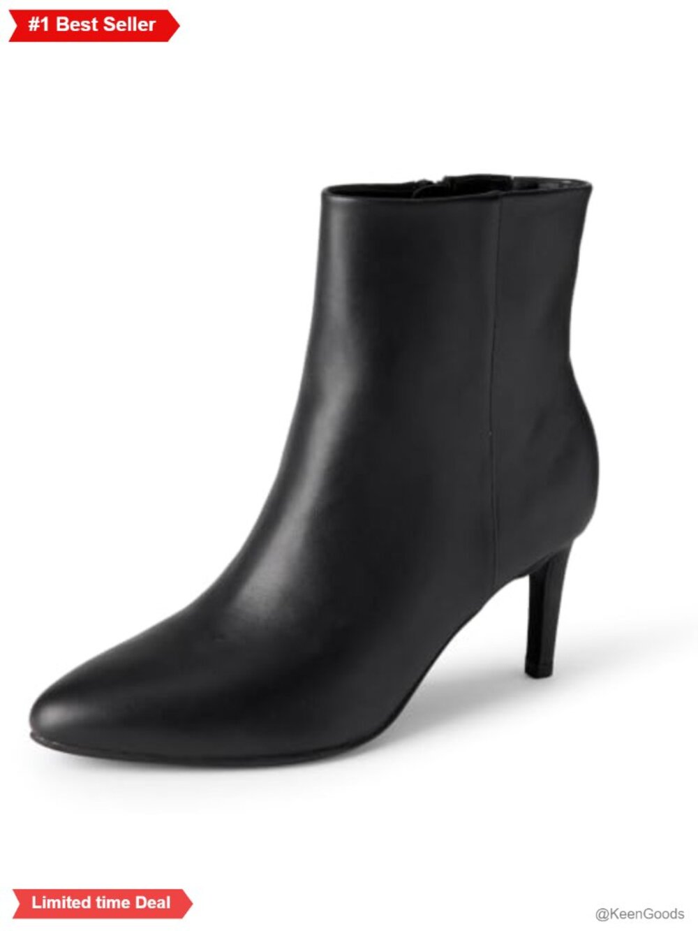 Women's Stiletto Heel Ankle Boots Side Zip Pointed Toe Faux Leather Dress